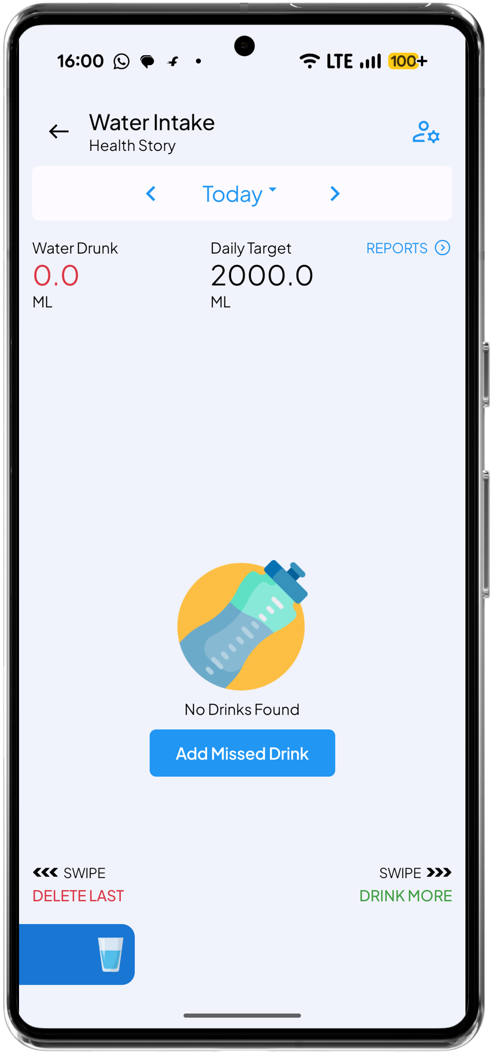 Health Story Water Intake Log
