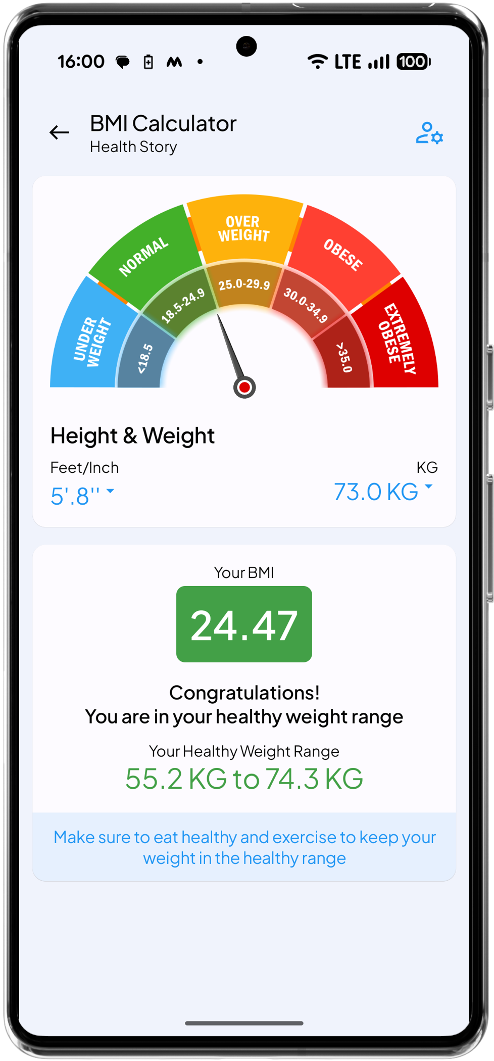 Health Story Weight Log